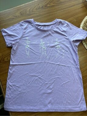 Women's Lavender Skeleton Graphic Tee